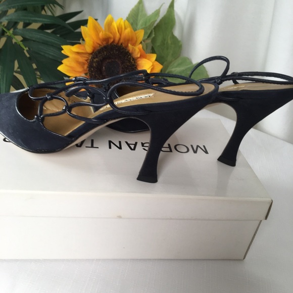 Morgan Taylor Slingback Blue Suede Heels - Picture 6 of 10